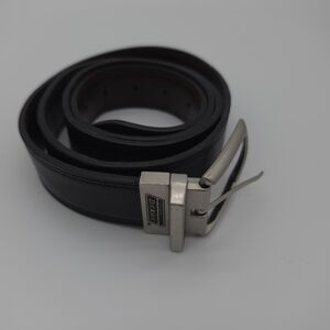 Men’s Dickies Reversible Belt Black/Brown Size 48 Silver Buckle